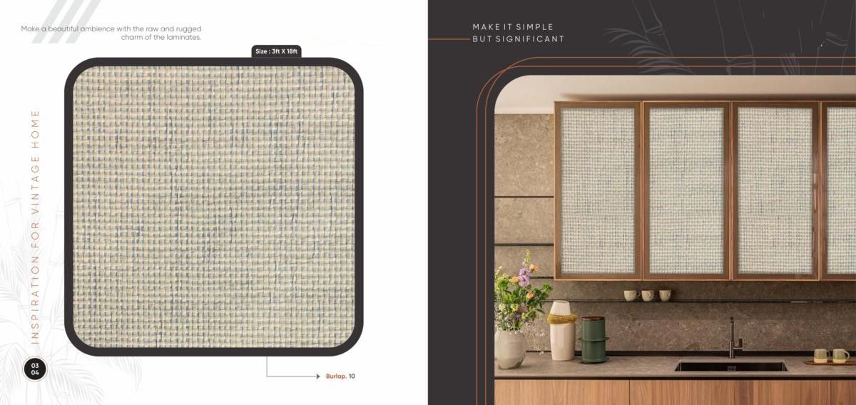 Burlap by Cosmic Decor Catalog Page