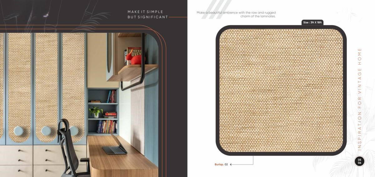 Burlap by Cosmic Decor Catalog Page