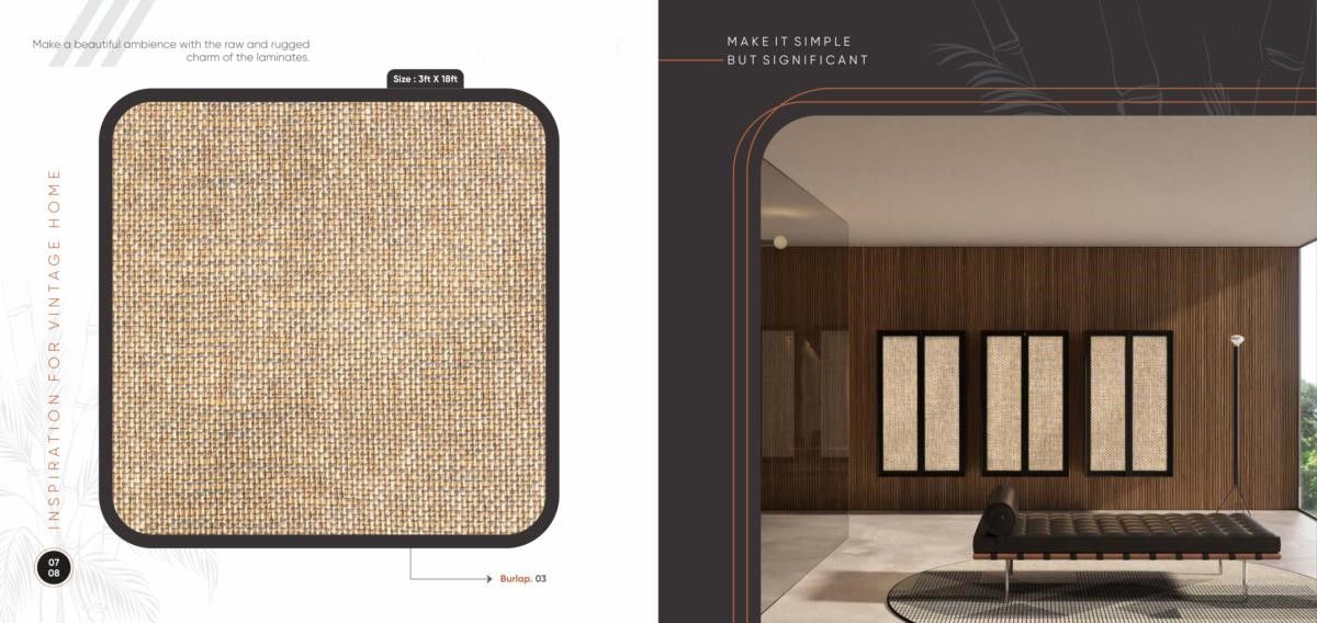 Burlap by Cosmic Decor Catalog Page