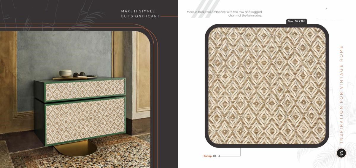 Burlap by Cosmic Decor Catalog Page