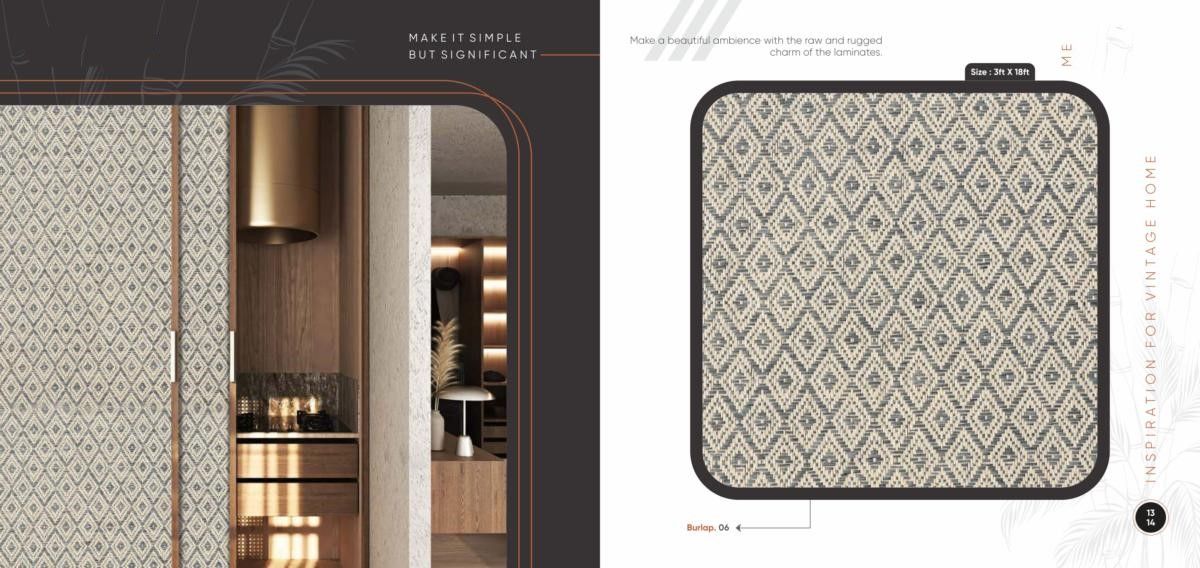 Burlap by Cosmic Decor Catalog Page