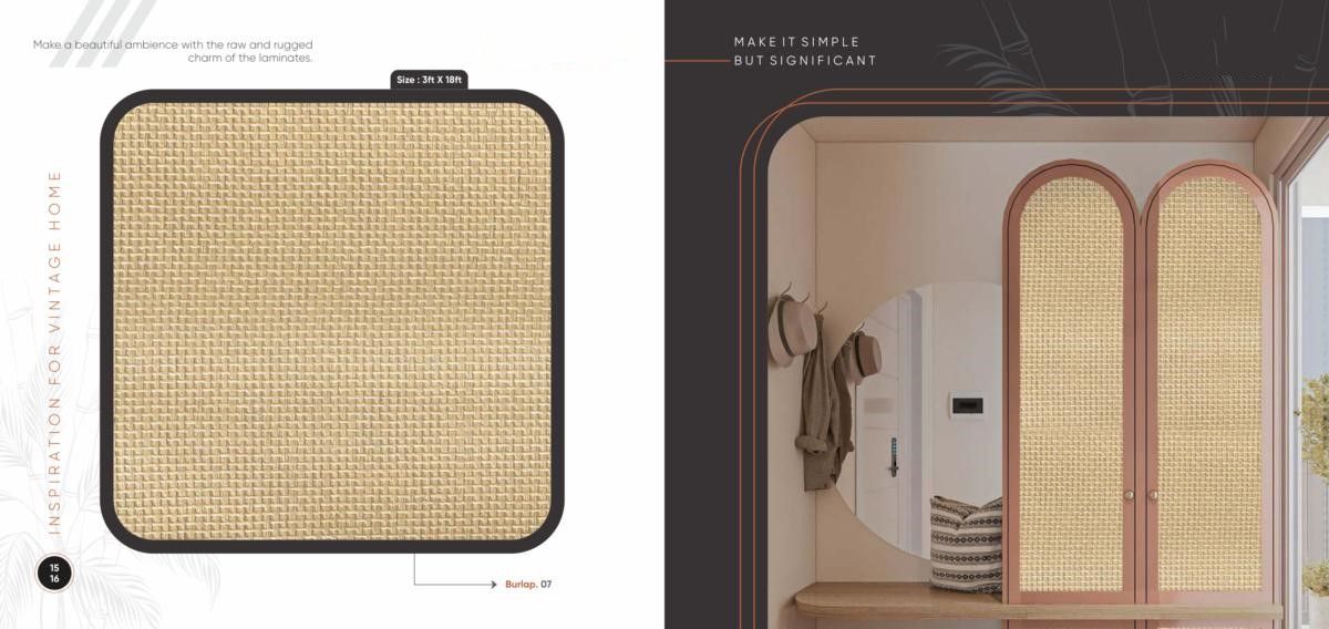 Burlap by Cosmic Decor Catalog Page