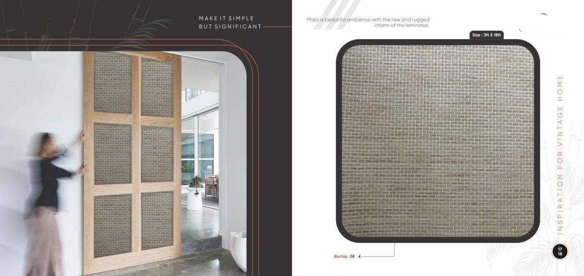 Burlap by Cosmic Decor Catalog Page