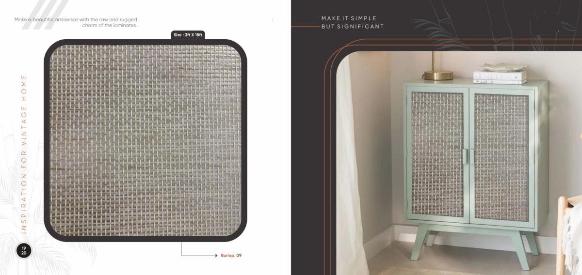 Burlap by Cosmic Decor Catalog Page