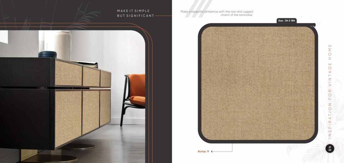 Burlap by Cosmic Decor Catalog Page