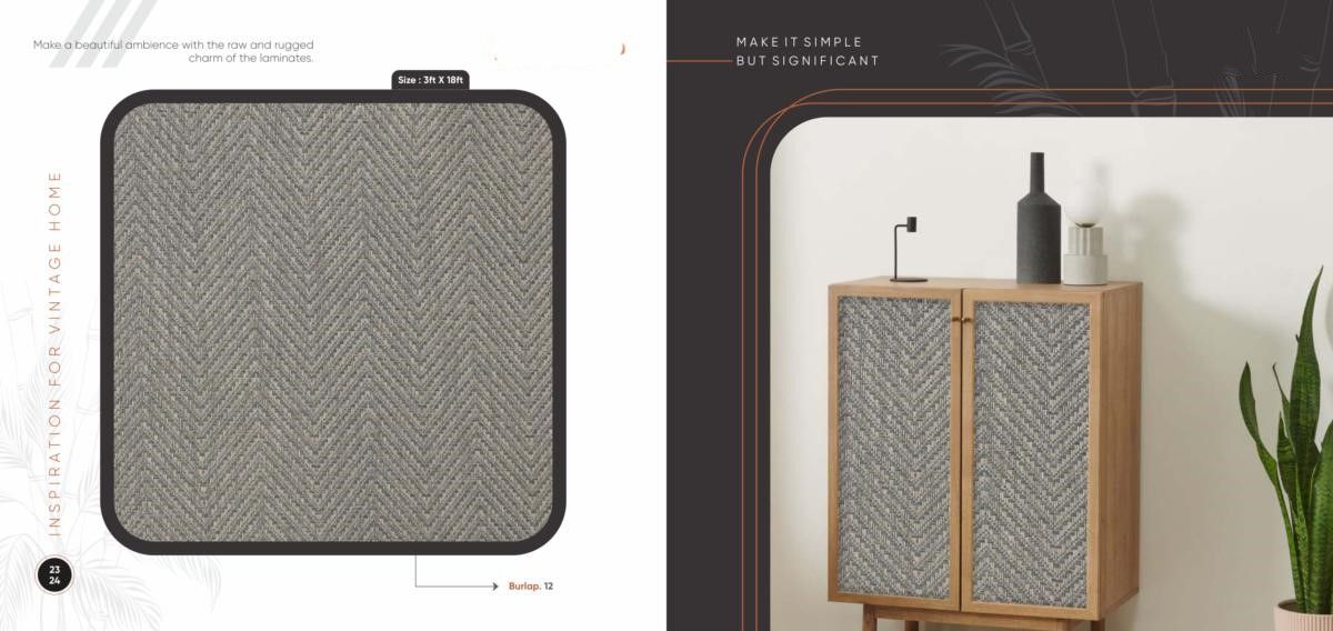 Burlap by Cosmic Decor Catalog Page