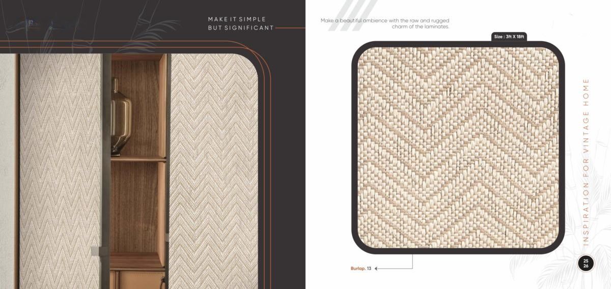 Burlap by Cosmic Decor Catalog Page